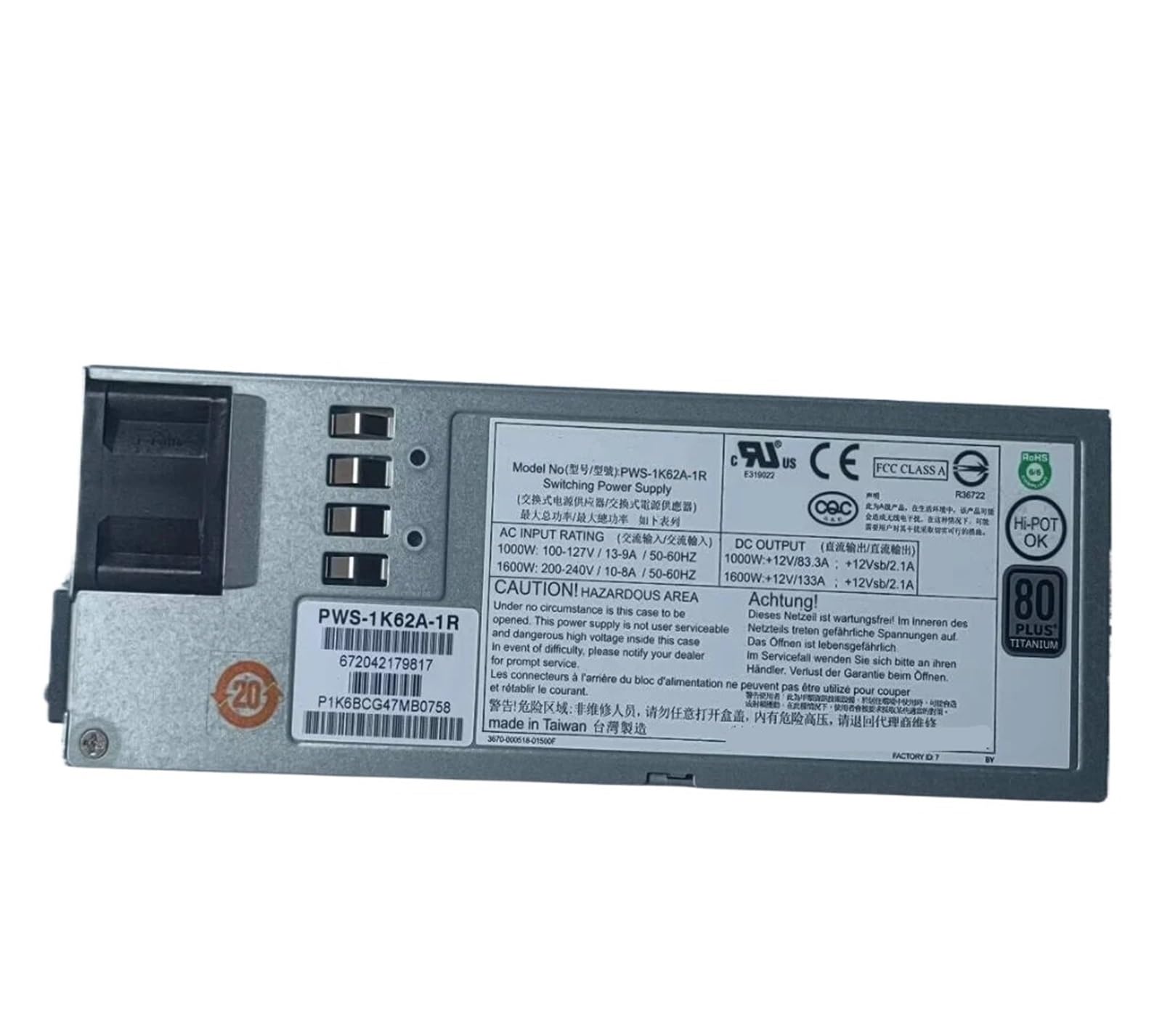 TPKMVGAP Pws-1k62a-1r 1600w power supply