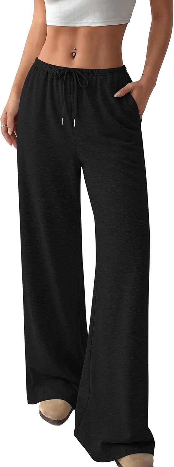 Okiwam Women's Wide Leg Sweatpants Casual Lounge Travel Pants Workout Joggers Fall Fashion Outfits 2026 Spring Clothes - Image 6
