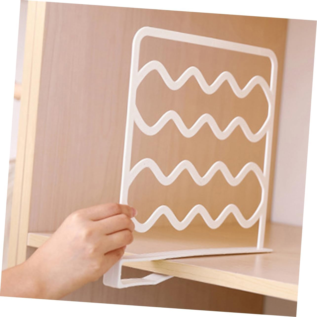 10Pcs Adjustable Closet Shelf Dividers No-Drill Installation for Wardrobe Organization Separation Suitable for Clothes Bags Sweaters White