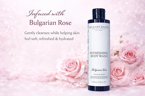 Vista 4 de Delicate Daisys Botanical Beauty Rose Refreshing Body Wash 8.45 fl oz Natural, orgánico, vegano y libre de crueldad animal