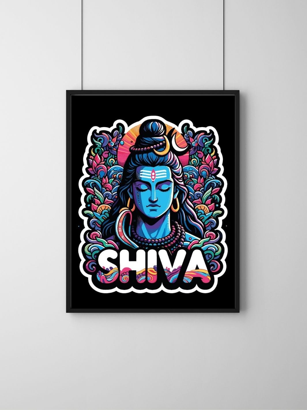 Shiva　Dimension Blue Cosmic Blue Shiva Poster in Psychedelic Hues | Lord Shiva Wall Art