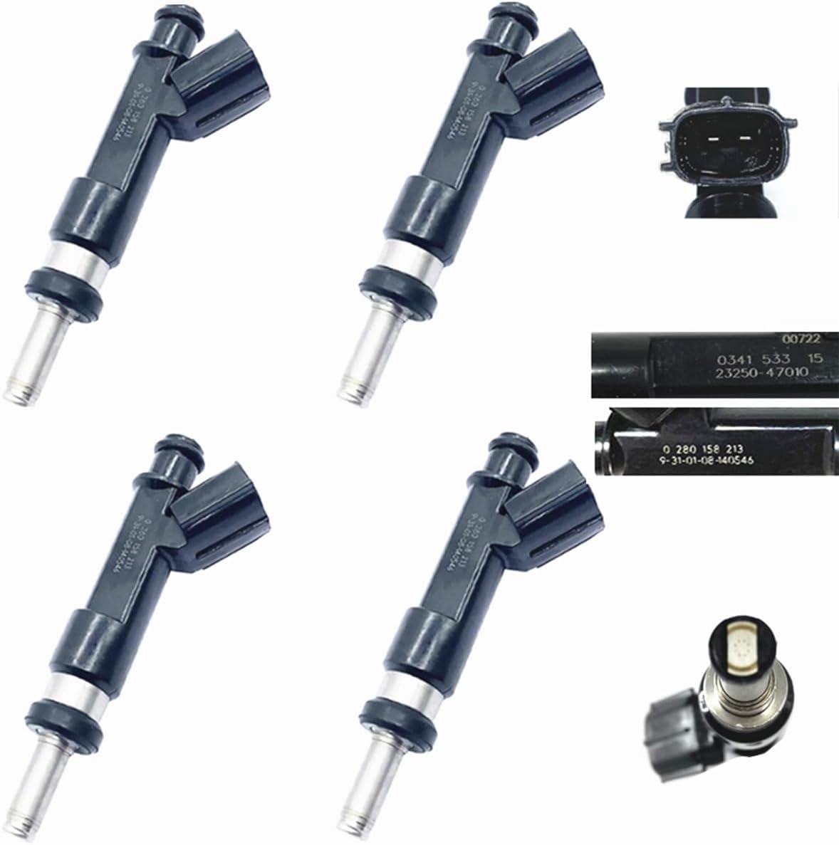 Set Of 8PCS Fuel Injectors Nozzle 23250-47010 Fits 2010-2013 Replacement For Toyota Yaris 1.3L 0280158213 23209-47010