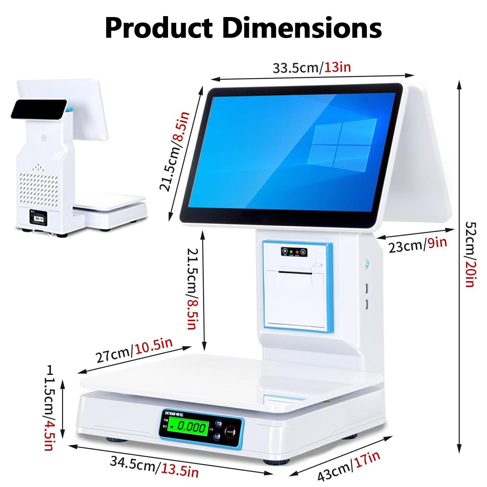 Elektroniczna kasa fiskalna, system POS z ekranem dotykowym 15,6" Singlescreen