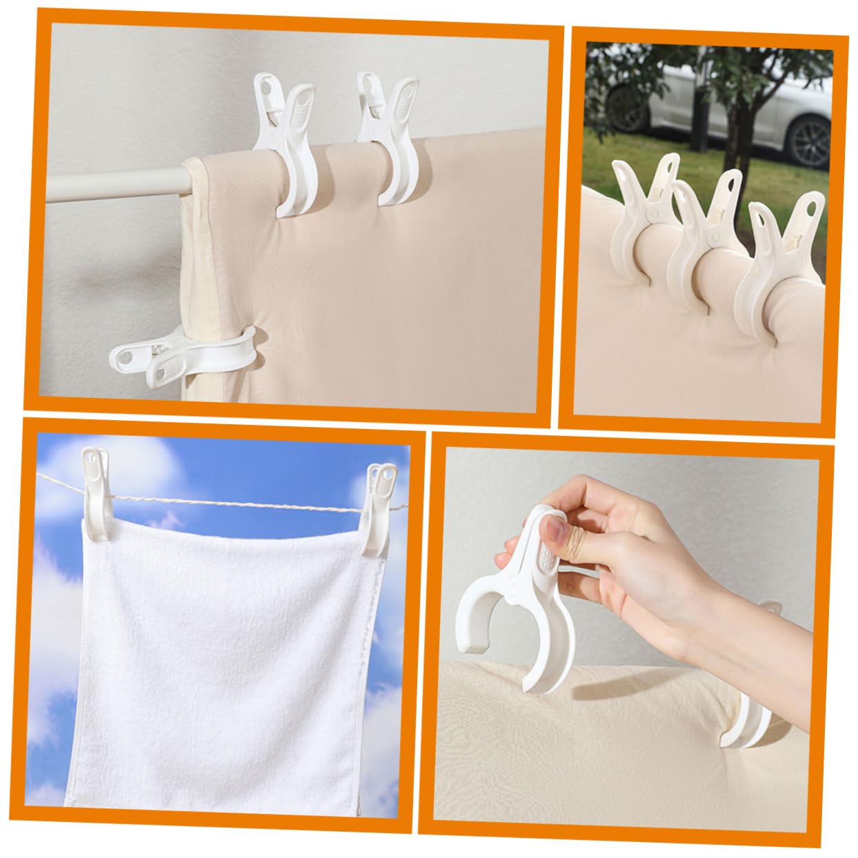 24pezzi Mollette per Teli da Spiaggia in Plastica Mollette Antivento per Vestiti Trapunte e Asciugamani Non Arrugginiscono Colore Brillante Facile da Trasportare