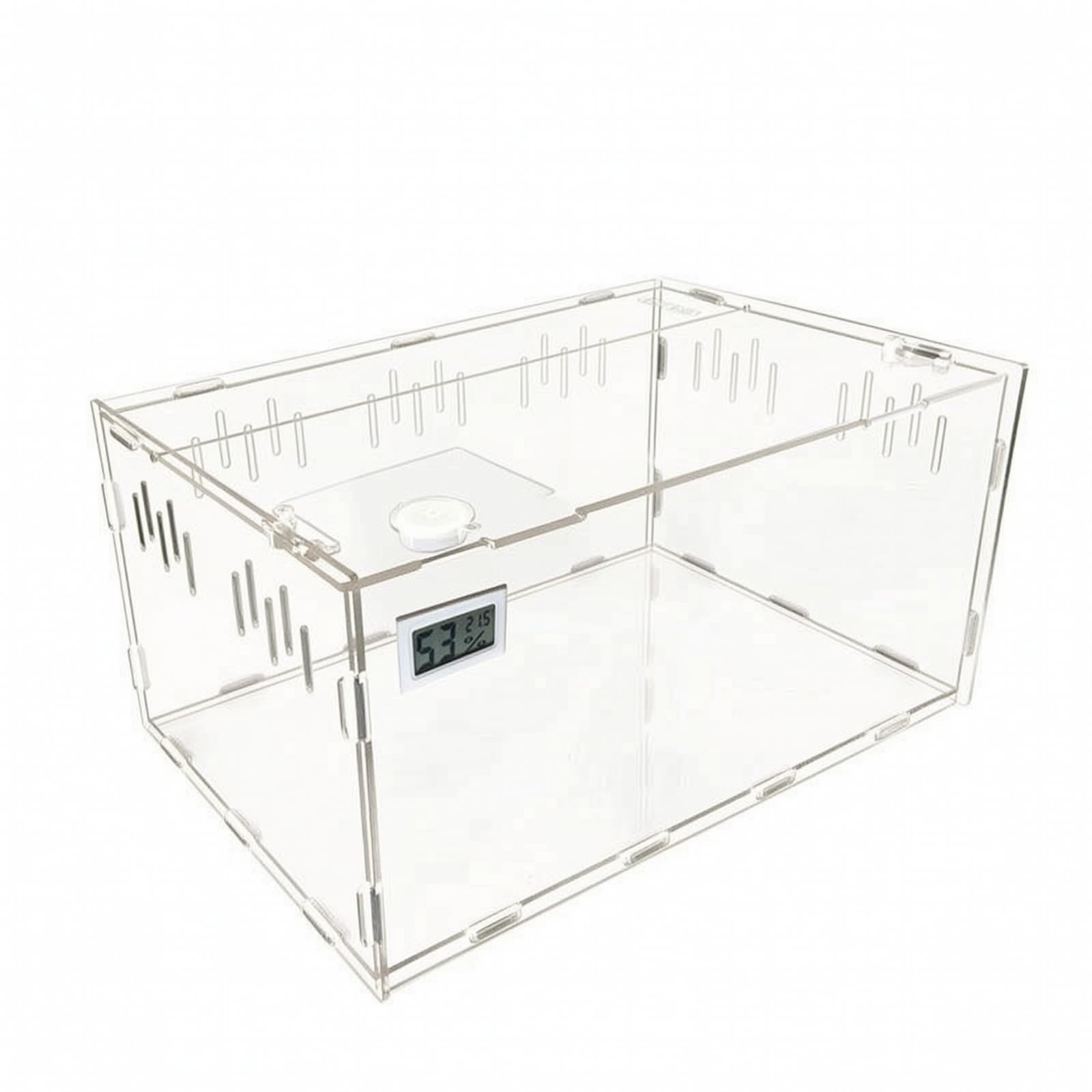 Boîte Transport pour Reptiles, 37,5 X 24,6 X 19,4 Cm, Grand Modèle avec Thermomètre-hygromètre
