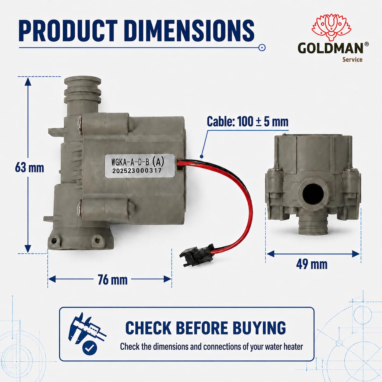 GOLDMAN SERVICE Hydrogenerator kompatybilny z Bosch i Junkers