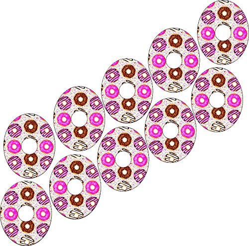 RockaDex Freestyle Libre Adhesive Patch Precut Donuts Design Adhesive Patches with Split Backing, Easy to Apply x 10 Pack