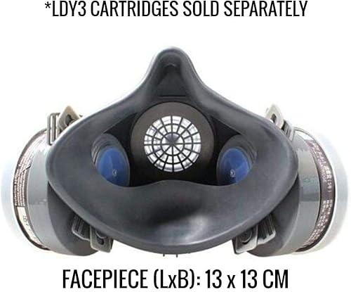 Miniatura 3 de Máscara antipolvo - Máscara respiradora de lijado de pintura para carpintería con filtros para protección contra el polvo