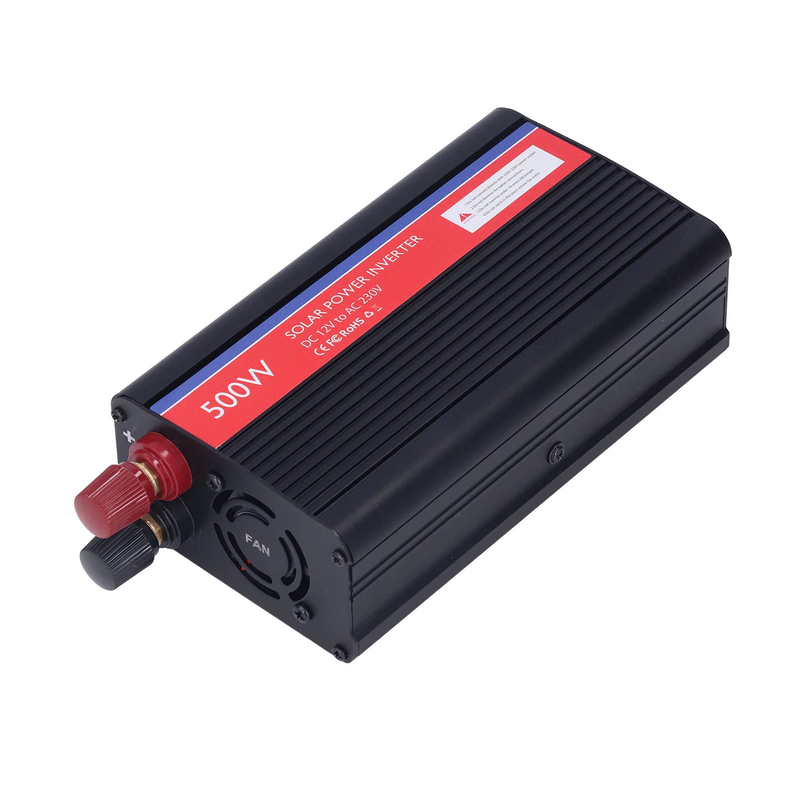 Przetwornica Napięcia Przetwornica Prądu Stałego na Prąd Zmienny ze Stopu Aluminium 12 V DC na 230 V AC 500 W z 80% wydajnością Zabezpieczenie Przed Przeciążeniem Kompaktowa Konstrukcja Do