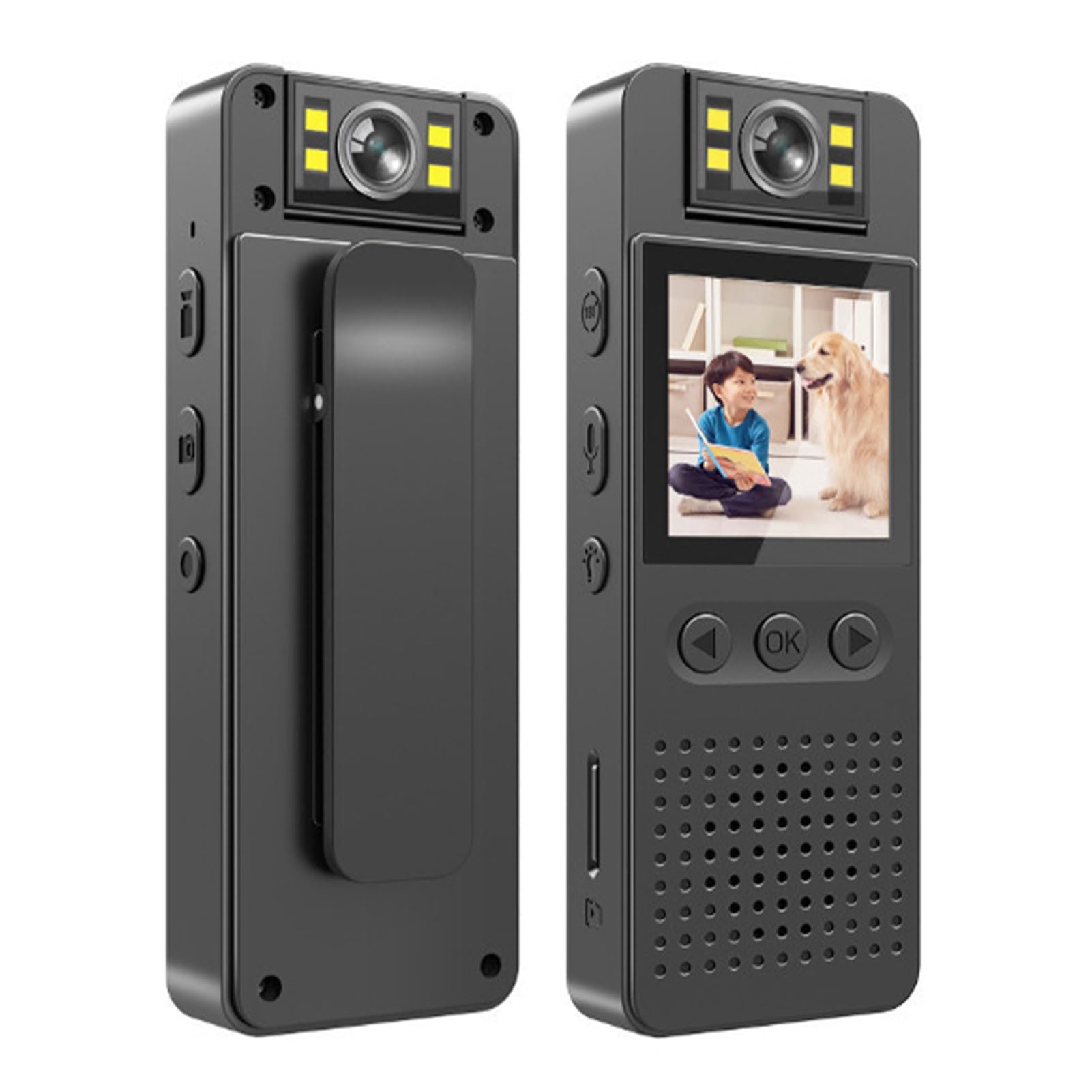 Syfunlv Mała kamera WLAN, mini nagrywarka wideo, przenośna, ukryta kamera, z obiektywem obracanym o 180°, wykrywanie ruchu, widoczność w nocy, nagrywanie audio, 1080p HD, mała kamera