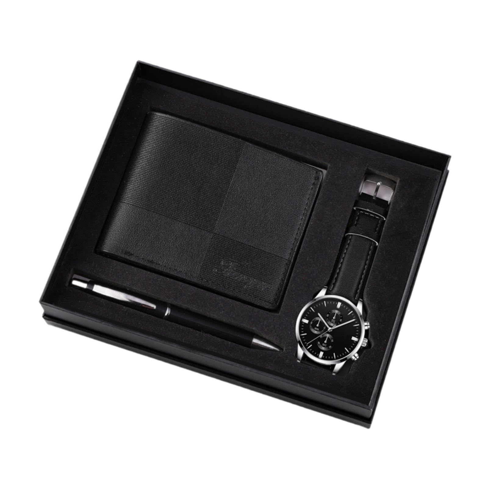 Merishopp Men's Gift Set Elegant Organizer Men Watch Set for Mens Anniversary Birthday Black Silver | Clothing Shoes & Accessories | Mens Accessories | Mixed Items & Lots-image-14