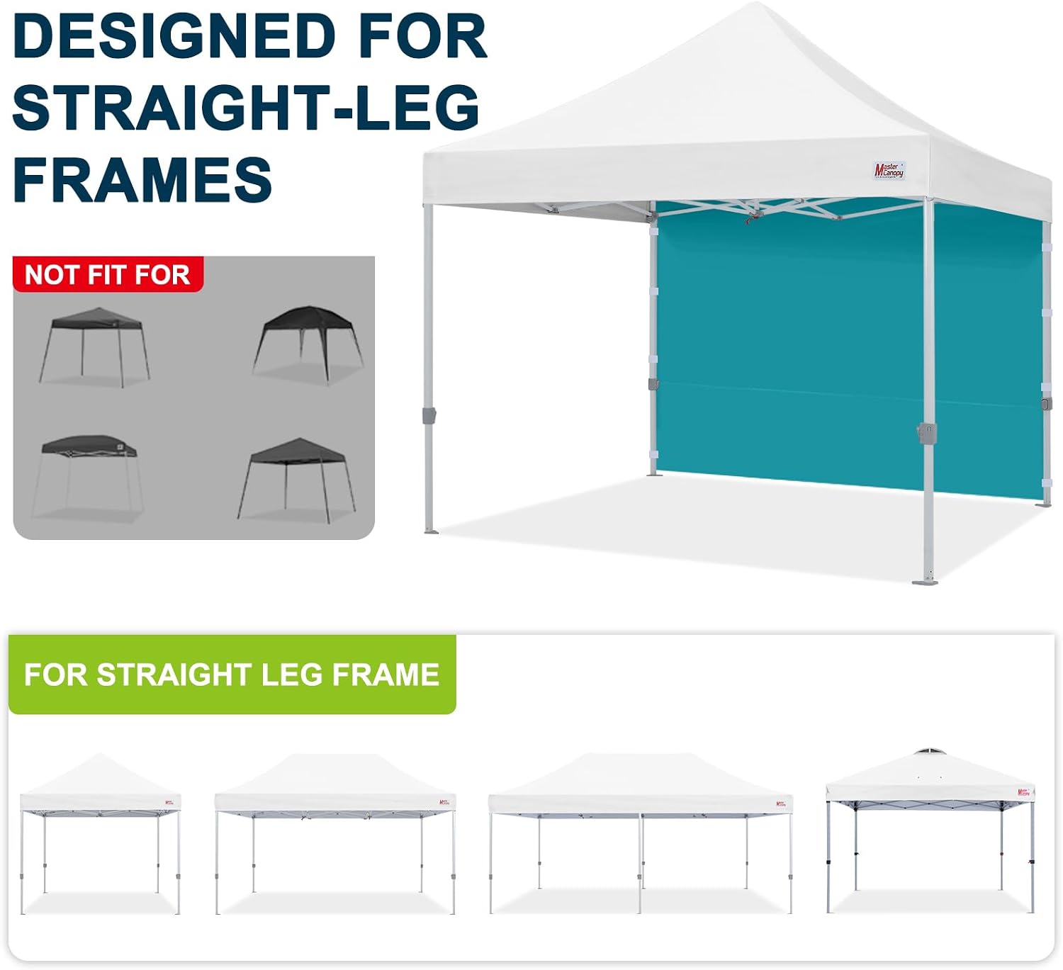 MASTERCANOPY 10x10 Pop Up Canopy Sidewall Only 1-Pack Turquoise image 5
