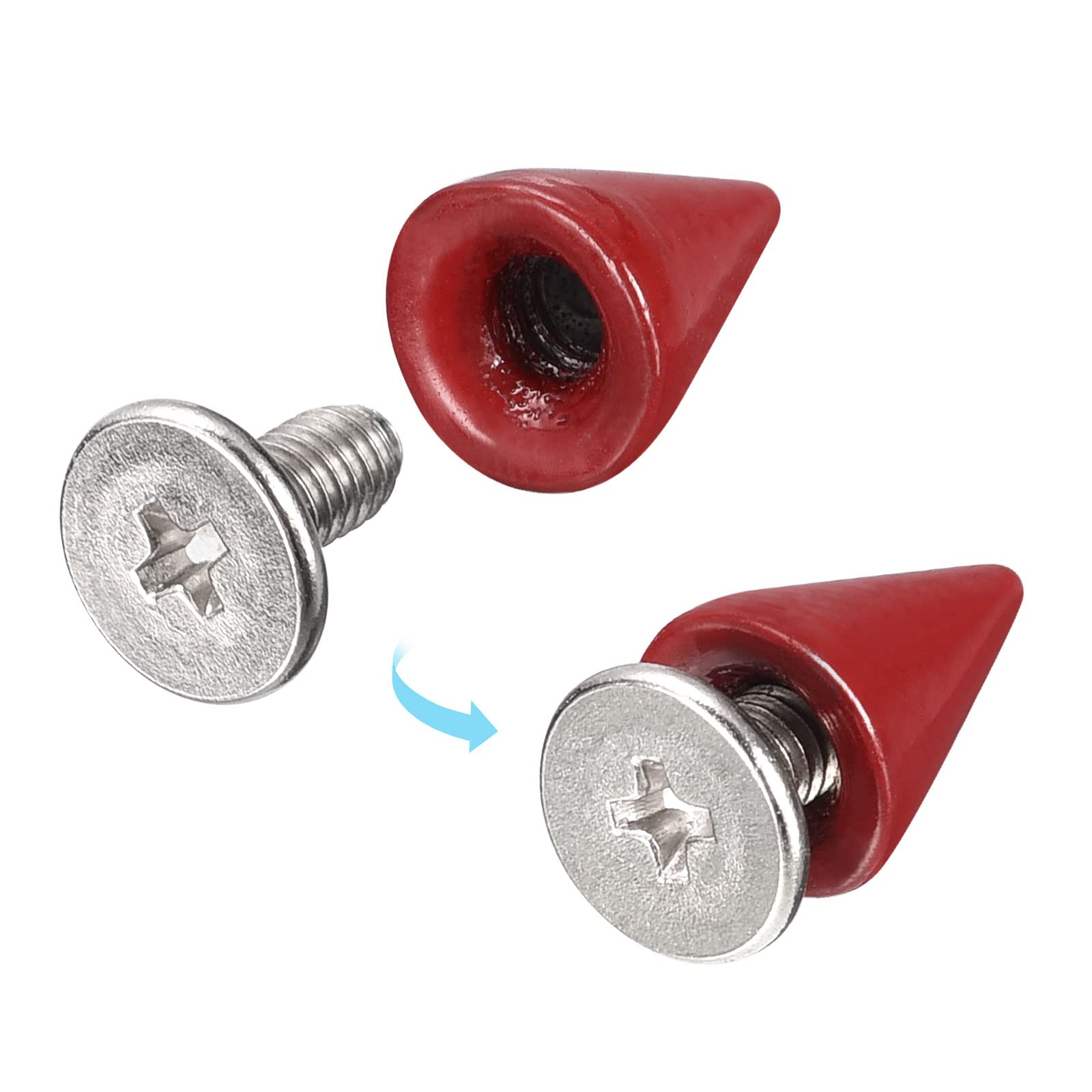 QUARKZMAN 100 sets punk klinknagels, sierklinknagels, kegelpunten, klinknagels, 7 x 10 mm, metalen killerklinknagels, schroefklinknagels, roestvrij, klinknagels voor kleding, riemen, tassen, schoenen