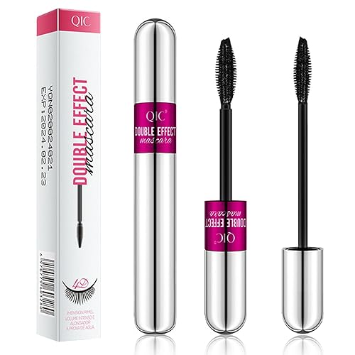 Miniatura 1 de Máscara de pestañas Vibely 2 en 1, 5 veces más larga, impermeable, cosméticos, alargamiento natural, espesamiento, fibra de seda, máscara de