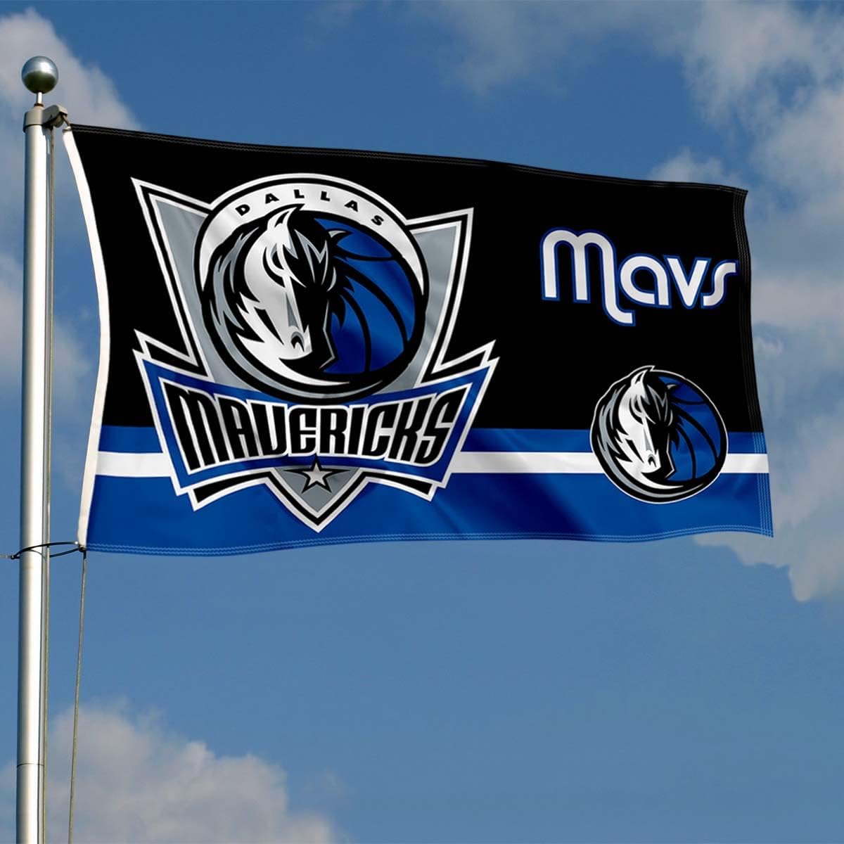 Dallas Mavericks Dual Logo Indoor Outdoor Flag Banner - Image 3