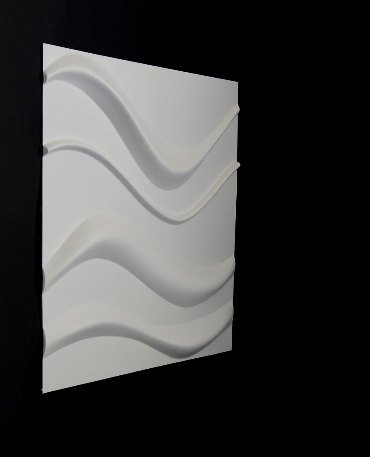 Easy Peel & Stick, Stick On, Durable Plastic Textured Decorative 3D Wall Panel - GAPLESS Wave Design. 12 Panels. 32 SF