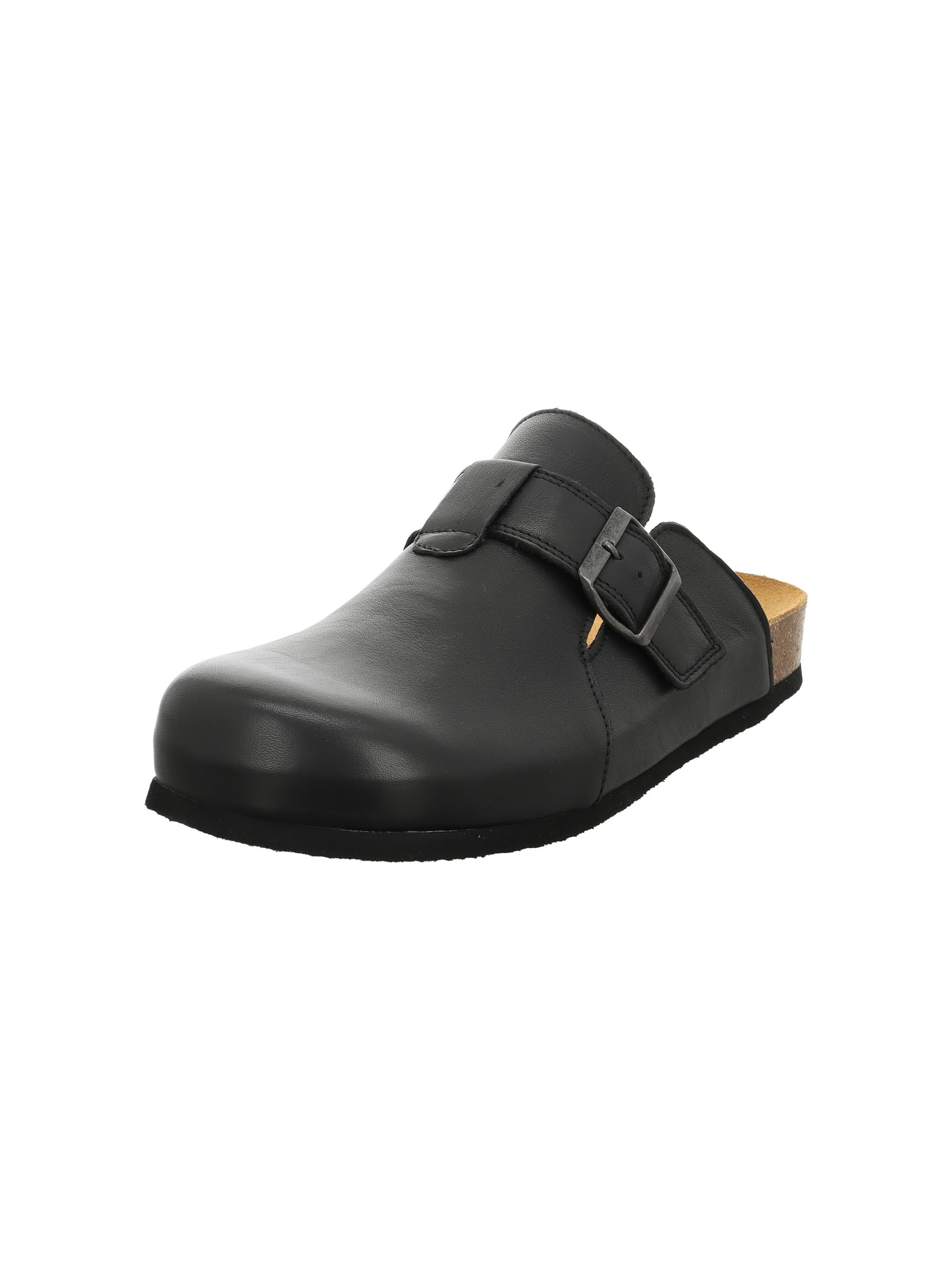 THINK! Herren WOLFI chromfrei gegerbte nachhaltige Pantolette, Schwarz 0000