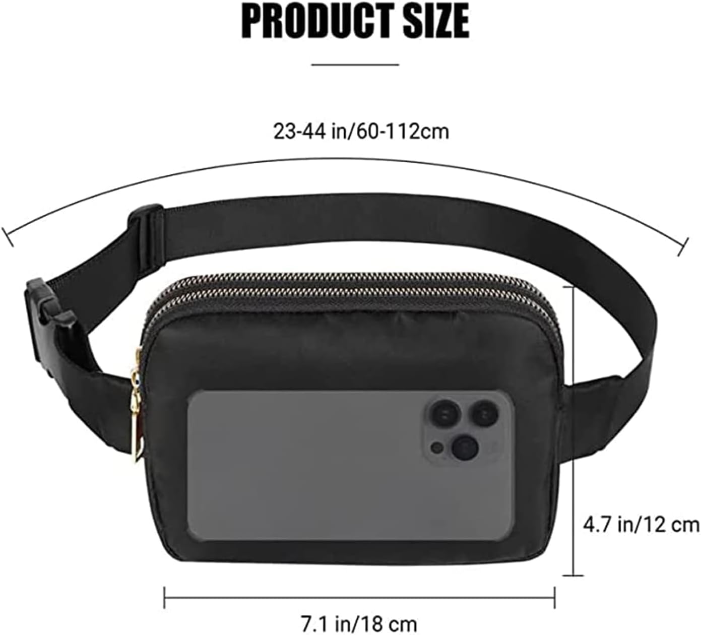 Geestock Small Belt Bag, Fanny Packs for Women&Men, Fashionable Waterproof Waist Pack, Crossbody Bag Purse, Everywhere Belt Bag, with Adjustable Strap for Traveling, Hiking, Running, Cycling - Image 6