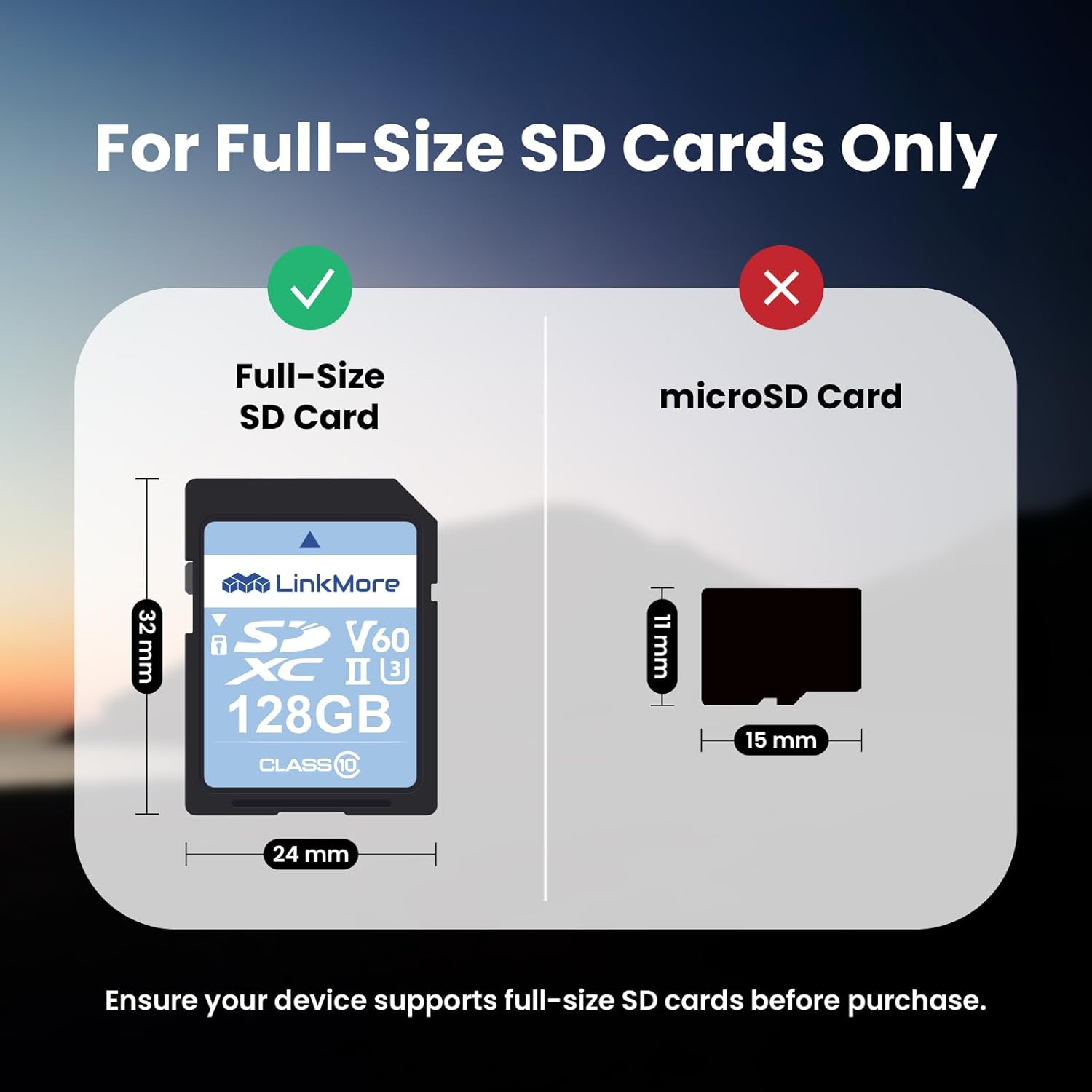 LinkMore XV26 128GB SDXC UHS-II Card UHS-II SD Card, C10, U3, V60, SD Card for Digital Camera, Drone Support 4K 8K Video, Camera Memory Cards up to 250MB/s Read Speed, 100MB/s Write Speed
