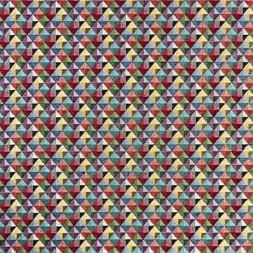 Tissu d'ameublement en coton multicolore pour rideaux et coussins