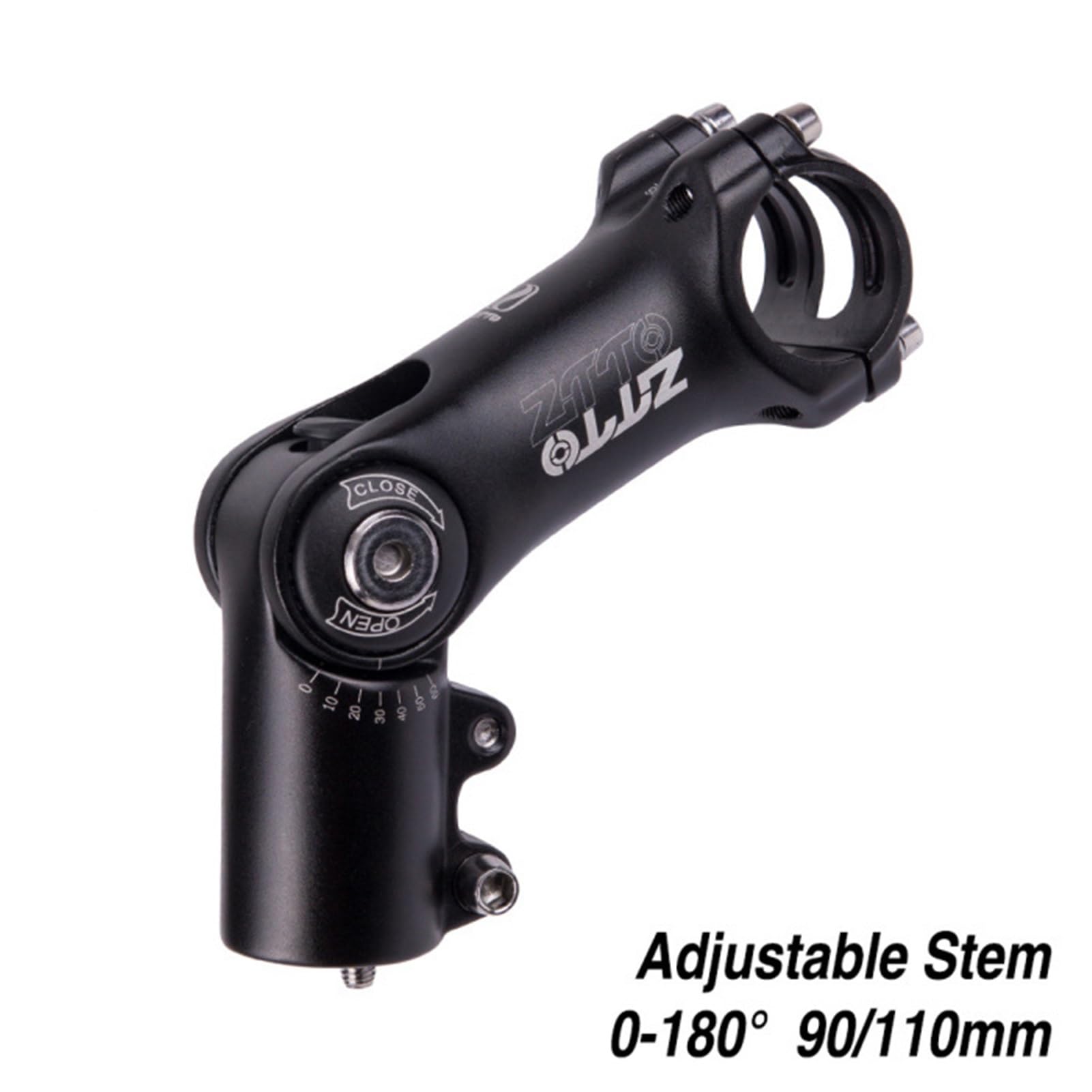 Elevador de Potencia de Bicicleta Ajustable de 0 a 180 Grados, 31,8 mm, ángulo Negativo de 90/110 mm, Potencia elevada Ajustable for Bicicleta de montaña.