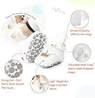 Vista 28 de Sawimlgy - Botines de algodón antideslizantes para recién nacido, con agarre, para cuna o para el invierno 010/Amarrón