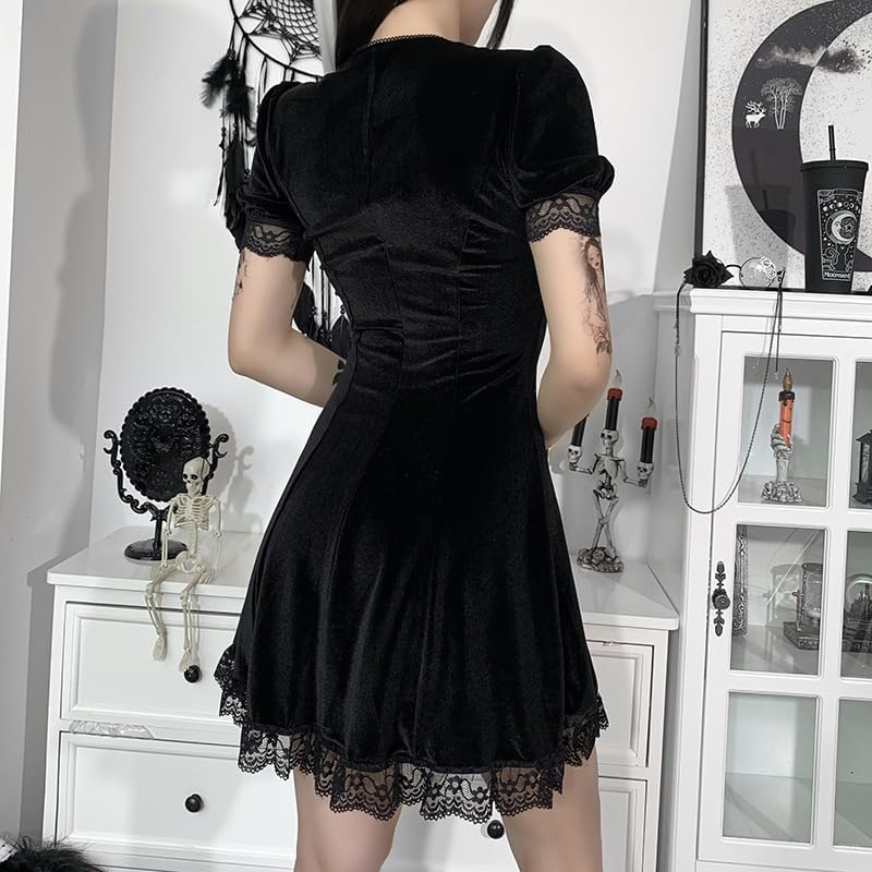 Gothic Velvet Dress for Women Vintage Corset Vampire Dresses Punk Grunge Lolita Emo Alt Fairy Dresses - Image 5
