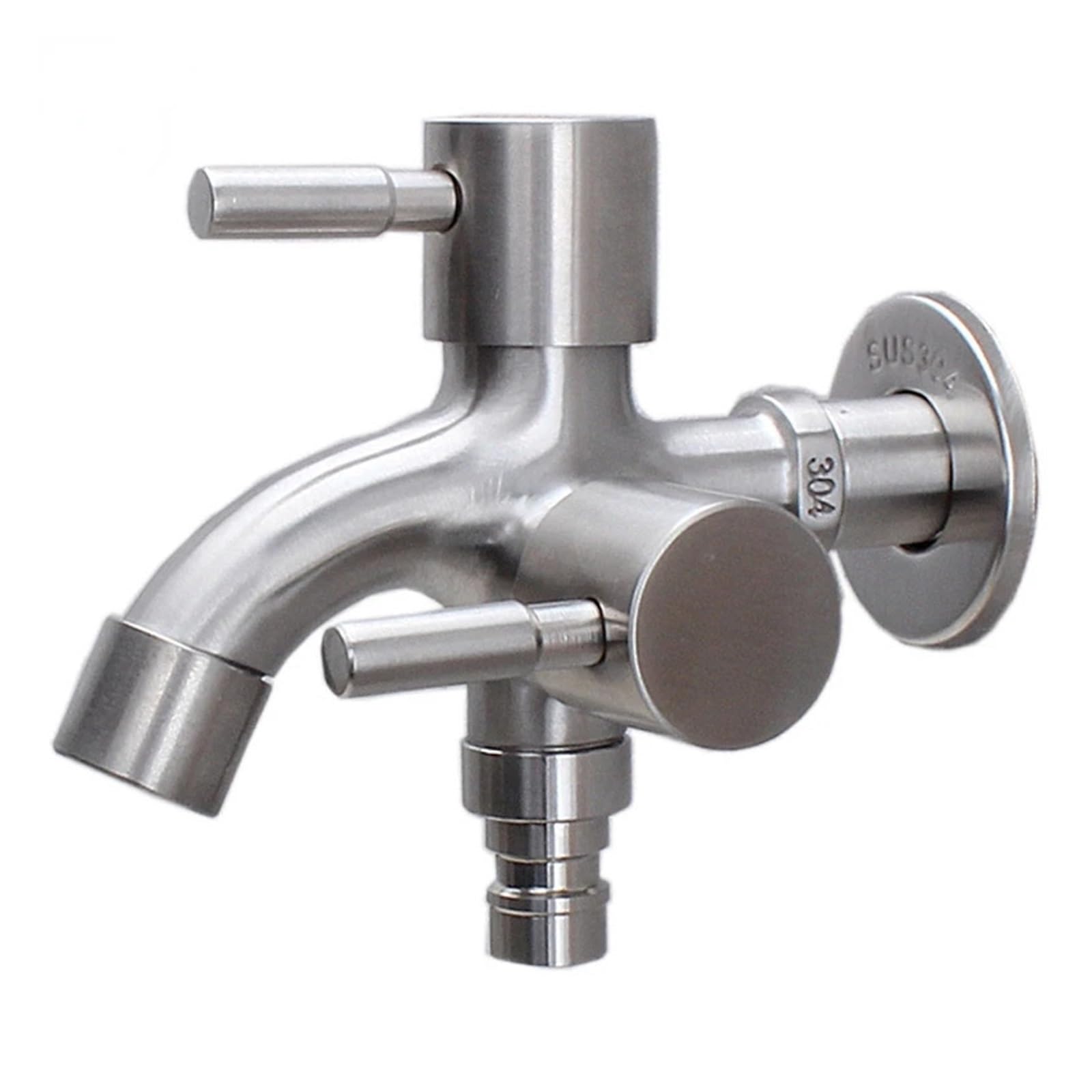 Kitchen Faucets, 304 Stainless Steel Faucet, Lengthened One Into Two Out Multi-Function Double-Outlet Washing Machine