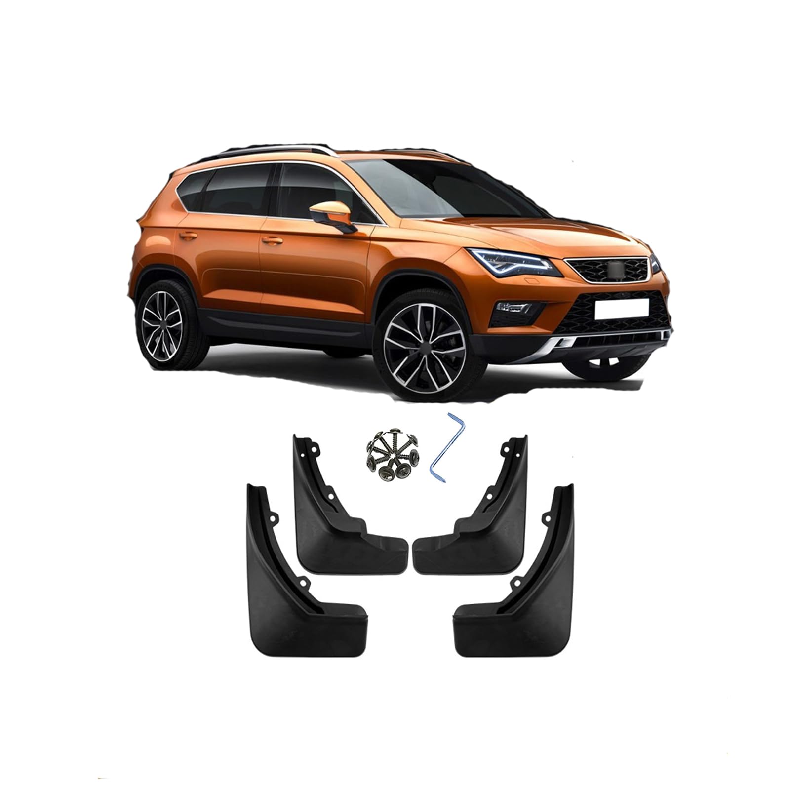Samochodowe błotniki do Seat Ateca 2016-2023 przedni zestaw błotników tylnych koła opony nadkola błotniki 4-PC pełna ochrona akcesoria samochodowe,Prezenty 1 Car Wash Towel