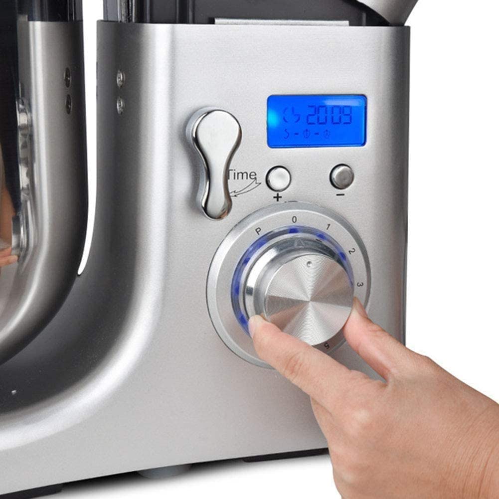 Müller Koch MK-6043 - Amasadora de 10 L, 6 velocidades, ajuste de impulso, indicador LED, pala K, gancho para masa, batidor de varillas, cuenco para hornear