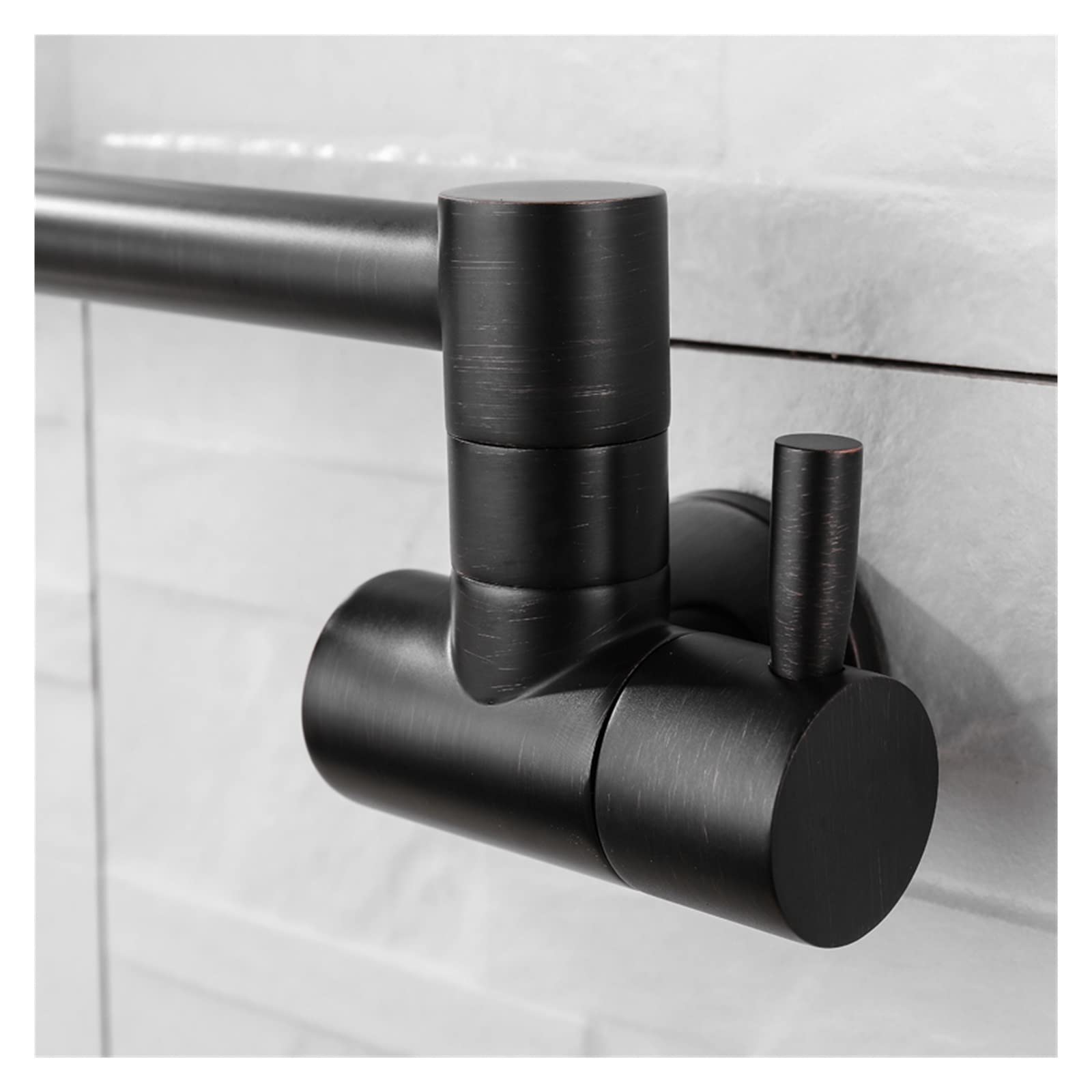 Messing Wandmontierte Küchenarmatur Schwarzer Topffüller Wasserhahn Schwenkfaltungsverriegelung Rotary Stretch Basin Wasserhahn Waschbecken Hahn,Hocheffiziente Filtration