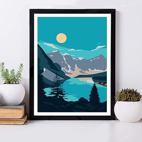 Miniatura 2 de LWZAYS Pintura por números para adultos, pintura por números, paisaje, montaña, lago, sin marco, pintura al óleo, pinturas acrílicas para arte de