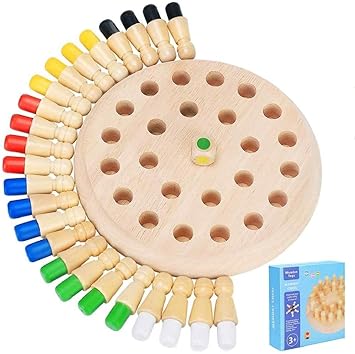 INDIA TOY Matching Games, Wooden Memory Match Stick Chess Game,BLOWEST Colorful Memory Chess, Funny Block Board Game, Early Educational Toy, Brain Trainig Games for Boys and Girls Age 3 and Up
