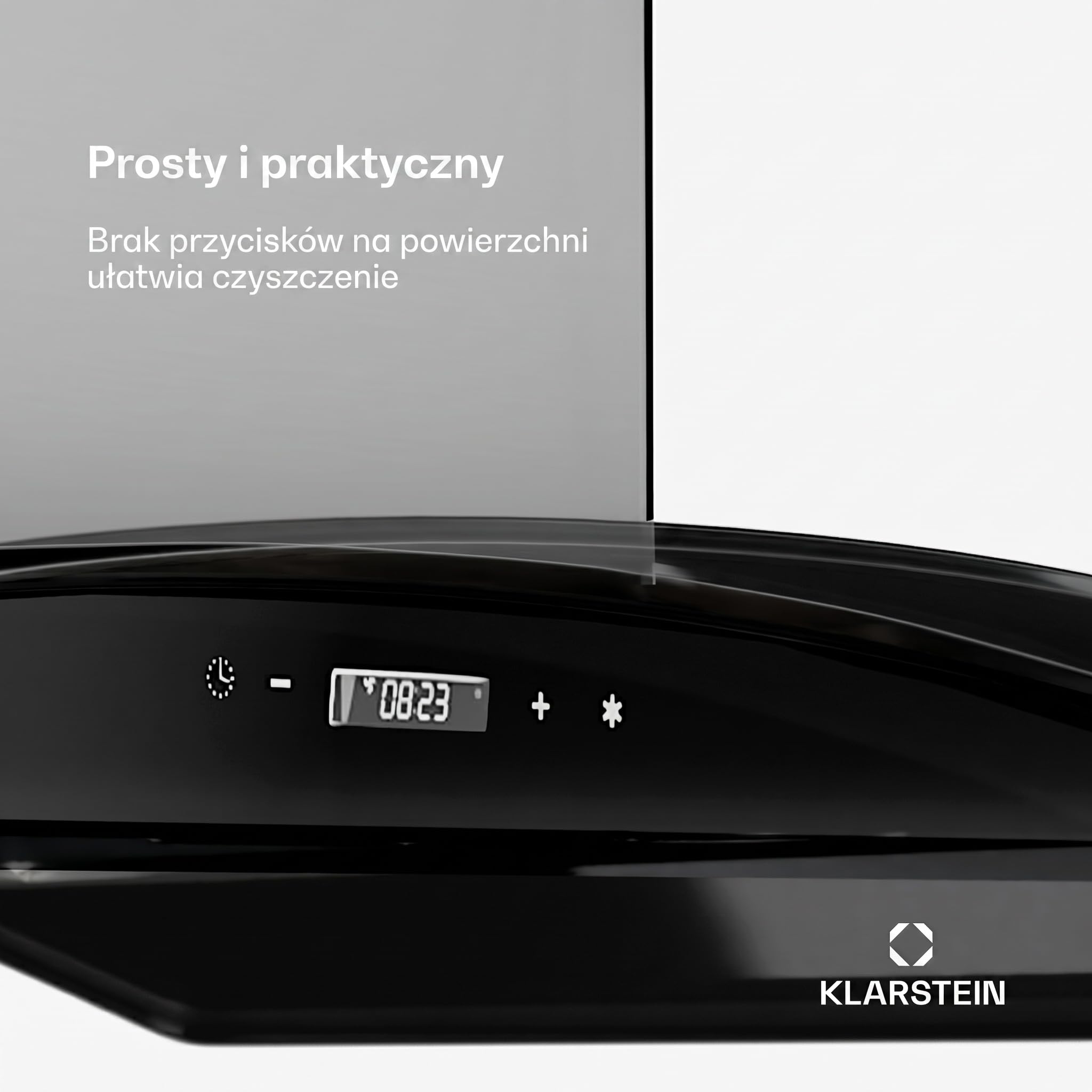 Klarstein Okap kuchenny 90 cm, z filtrem nadającym się do mycia w zmywarce, oświetleniem LED i sterowaniem dotykowym, cichy okap kuchenny z przepływem powietrza 600 m³/h, energooszczędne okapy ścienne