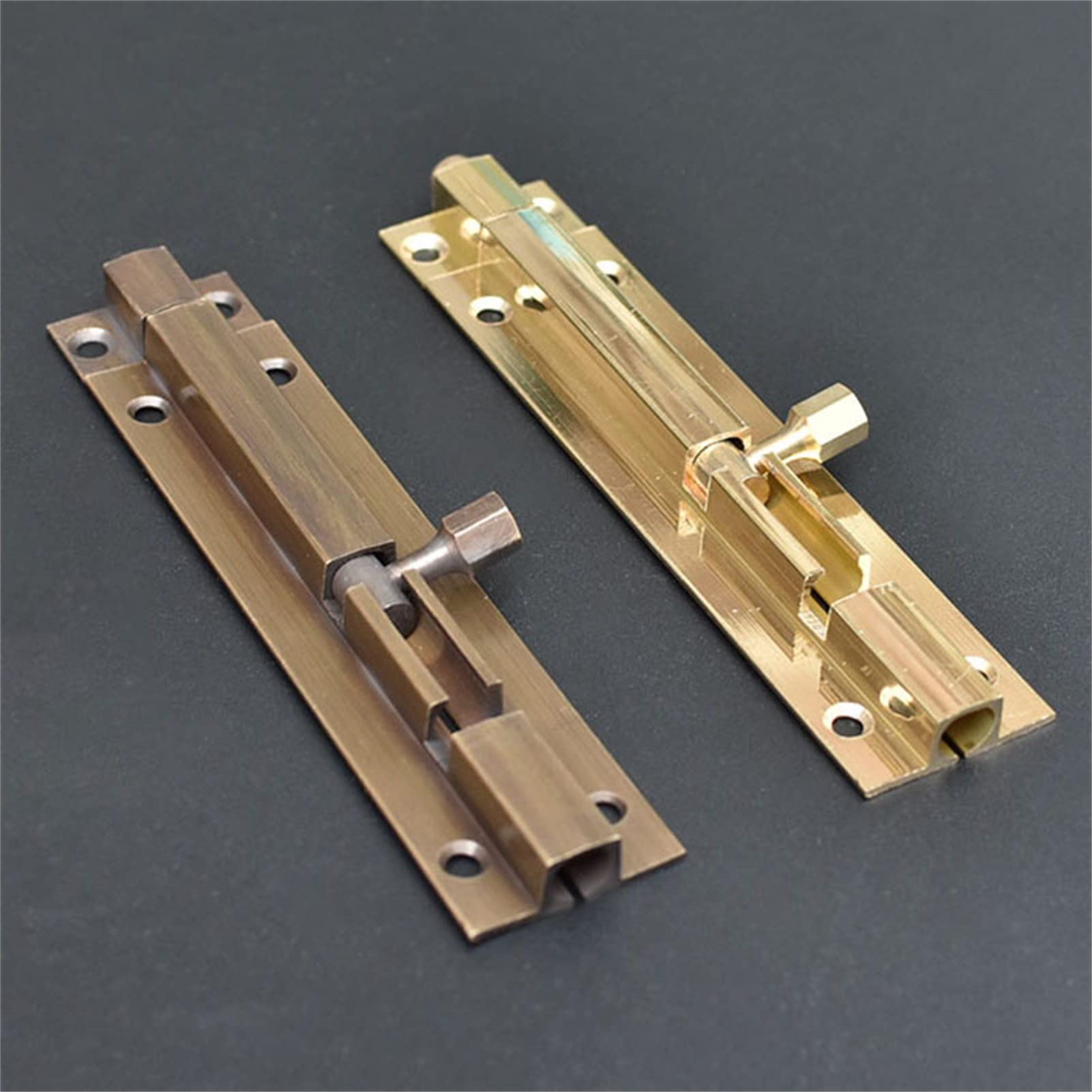 Zamek rygla przesuwnego, Miedziany rygiel zatrzaskowy do drzwi ze śrubami Brąz/Mosiądz 1,5-8 cali(Brass,3 in)