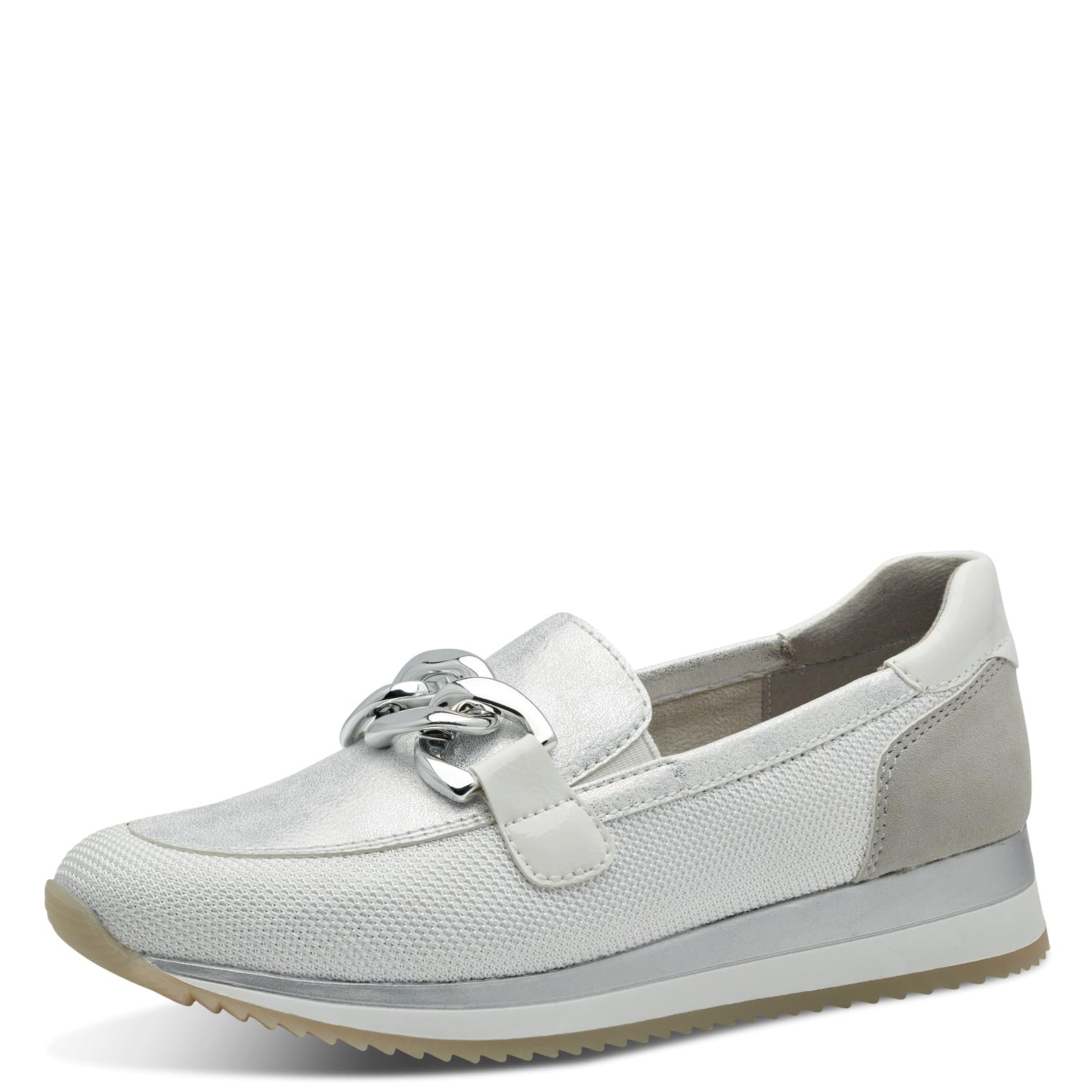 Jana Women’s Slip-Ons Elegant Vegan, White/Silver, 6,5 UK