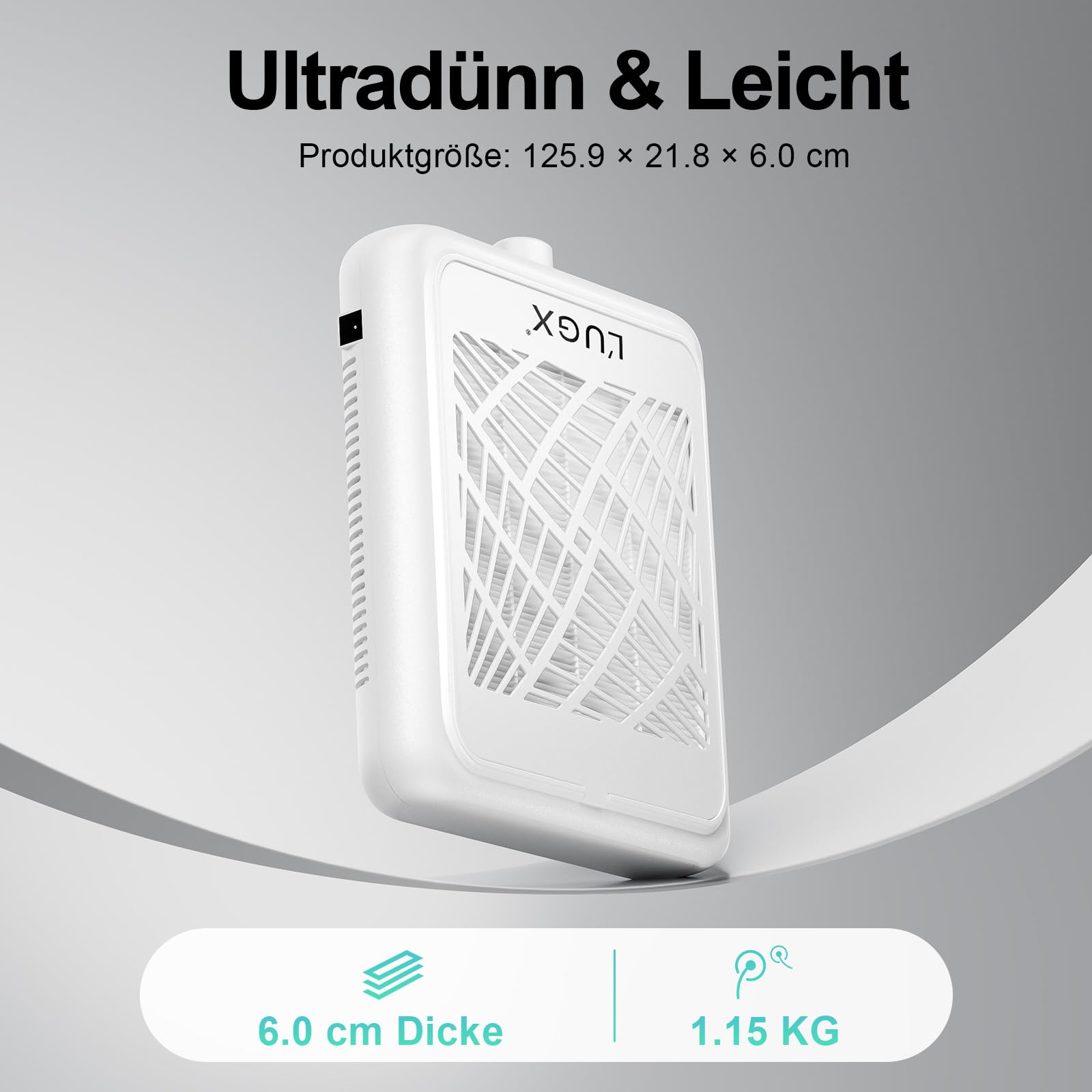 L'UGX Nagelstaubsauger mit 2 Filter-Wiederaufladbarer Professionelle Staubabsaugung für Nägel Starke Saugkraft, Staubsauger für Gelnägel, Nail Dust Collector Maniküre Set Studio & Zuhause-Weiß
