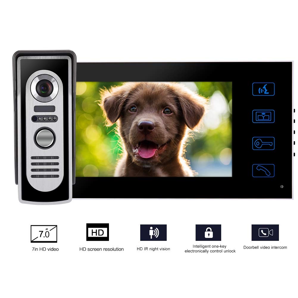 Buy ASHATA Video Doorbell,7inch TFT LCD Screen Wired Waterproof Video