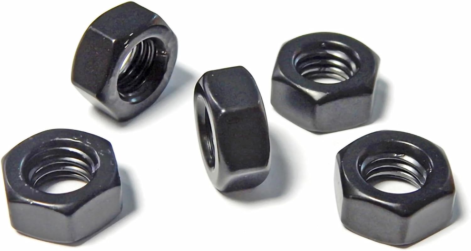 FixtureDisplays® 25PK M10 Hex Nuts for M10 Screw Bolts, Titanium Steel Thread Hexagon Nut, Black 15709-nut-25PK-1D