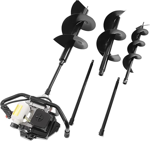 Miniatura 1 de LIYUANJUN Excavadora de agujeros de poste de 72 cc, kit de máquina de perforación de tierra de 3 KW (4.1HP) con brocas de 6 pulgadas10 pulgadas12