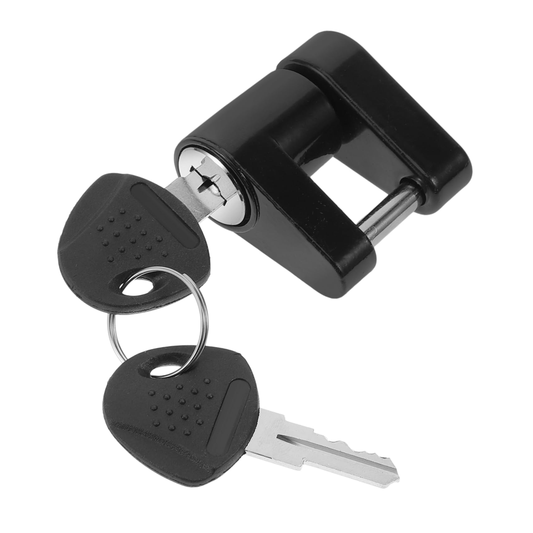 Zerodeko 5 Pezzi Blocco del rimorchio intoppo Blocco del Gancio di Traino Blocco del Perno del Gancio di Traino Perno di bloccaggio del rimorchio Lucchetto in Metallo Ferro da Stiro Nero