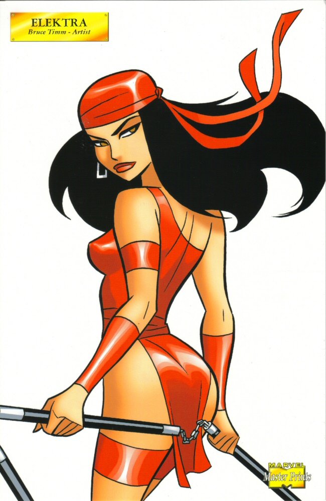 Marvel Elektra by Bruce Timm Master Prints 2001 6&1/2x10" Print