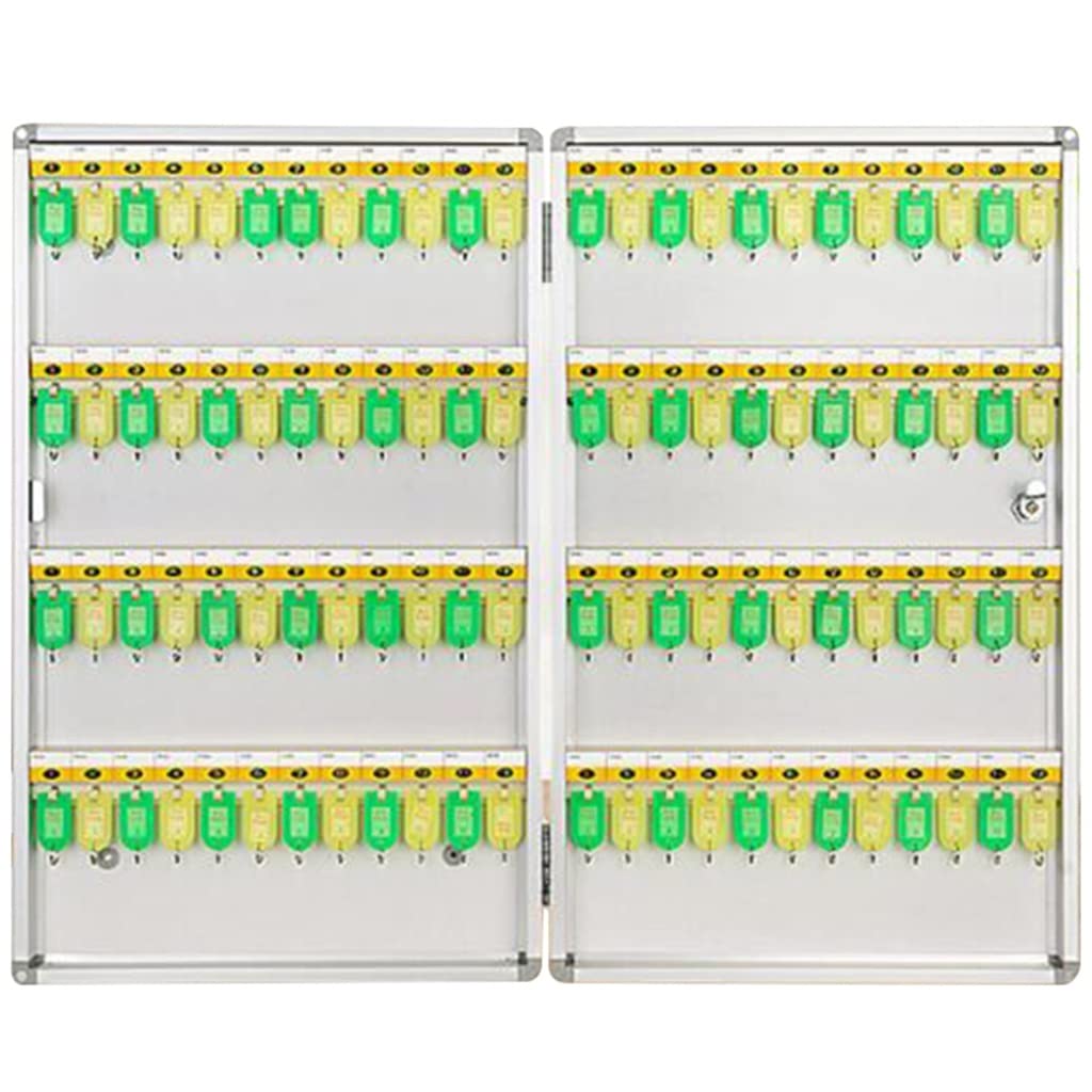Kfgisd B Key Lock Lock Company 96-Keys Large Capacity Key Cabinet, Wall-Mounted Aluminum Alloy Key Management ，Key Box
