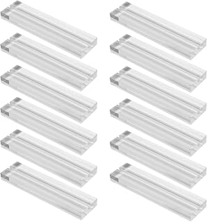 12 Stück Acryl Kartenhalter, Tischaufsteller Postkartenhalter, 12 x 3 x 1cm Transparente Kartenständer Spielkartenhalter für Fotos, Tischkarten und Spielkarten