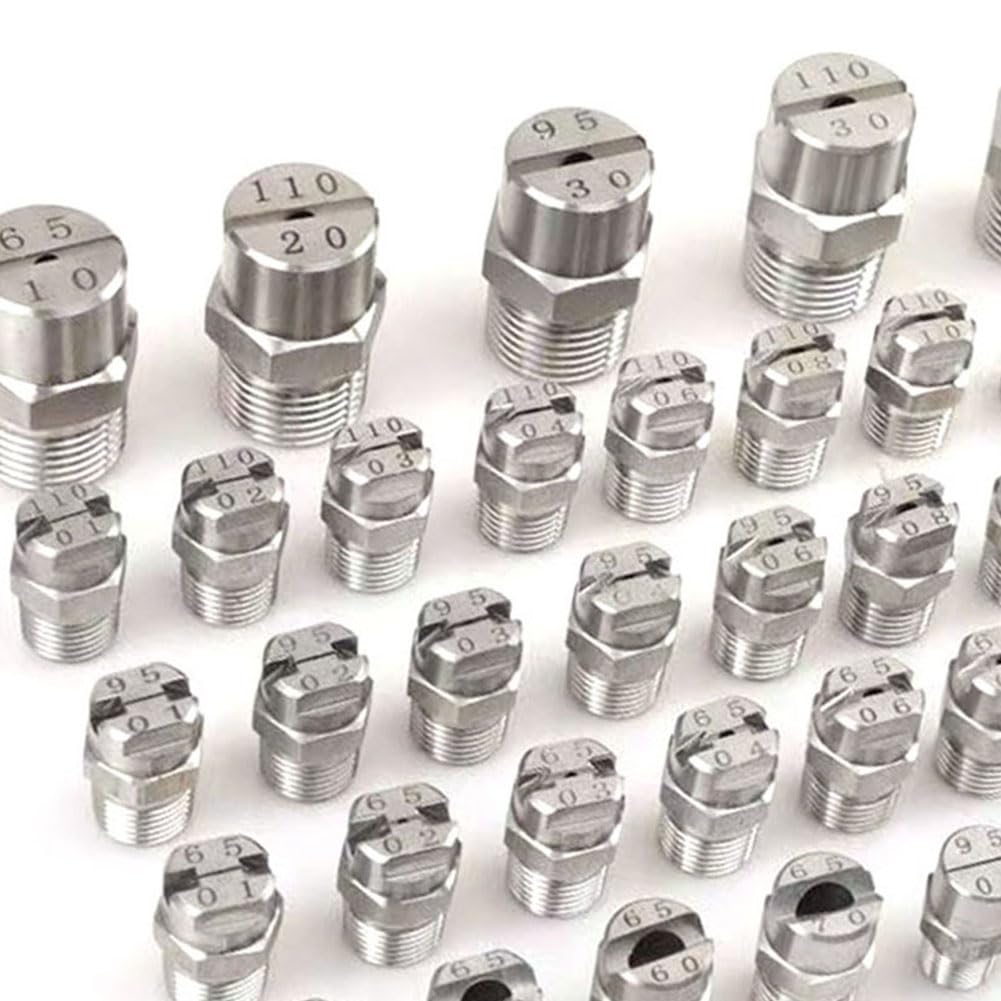 Ugelli per idropulitrici, ugelli a innesto rapido, Ugelli a ventola ad alta pressione, 40-110 gradi, 1/8 1/4 BSPT, acciaio inossidabile, 10 pezzi(1/4 External Thread 12.5mm (Bore Diameter 3.6mm),80°)