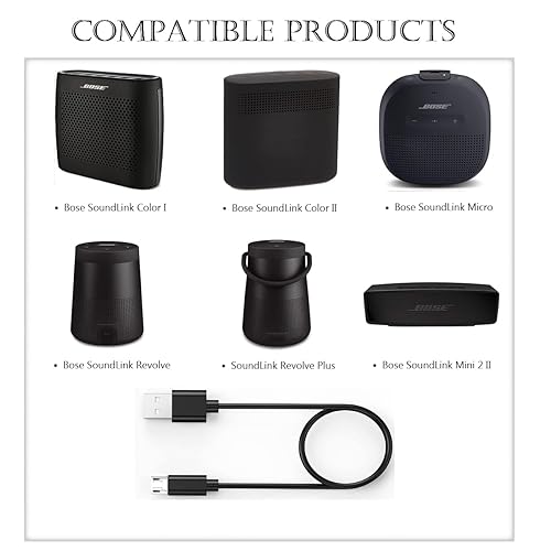 Miniatura 2 de Cable de carga compatible con Bose SoundLink Color I, II, III, Bose SoundLink Mini 2 II, Micro, SoundLink Revolve, Revolve Plus, Soundwear Companion