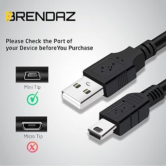 BRENDAZ Mini USB Cable - Compatible with Samson Q2U, Meteor Mic, Go Mic USB Microphones