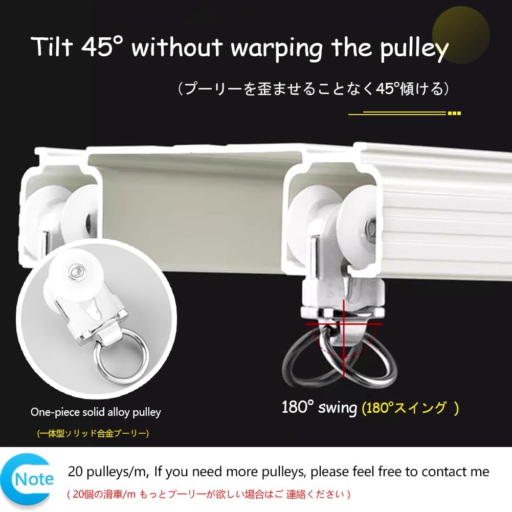 Binari Per Tende Doppio Binario Per Tende Da Soffitto Silenzioso Bastoni Per Tende In Alluminio Per Camera Da Letto Soggiorno Divisorio(White,170cm)