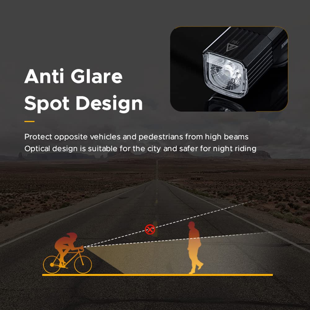 Phare Avant de vélo, Lampe Frontale de vélo Rechargeable USB, étanche, LED, Accessoires de Cyclisme