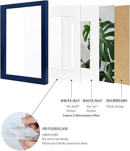 Vista 720 de Egofine Portarretratos de 9 x 12 pulgadas hecho de madera maciza con plexiglás, fotos de 5 x 7/6 x 8 con paspartú o de 9 x 12 pulgadas sin paspartú